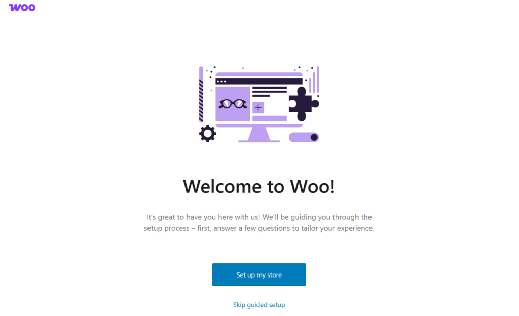 WooCommerce guided setup