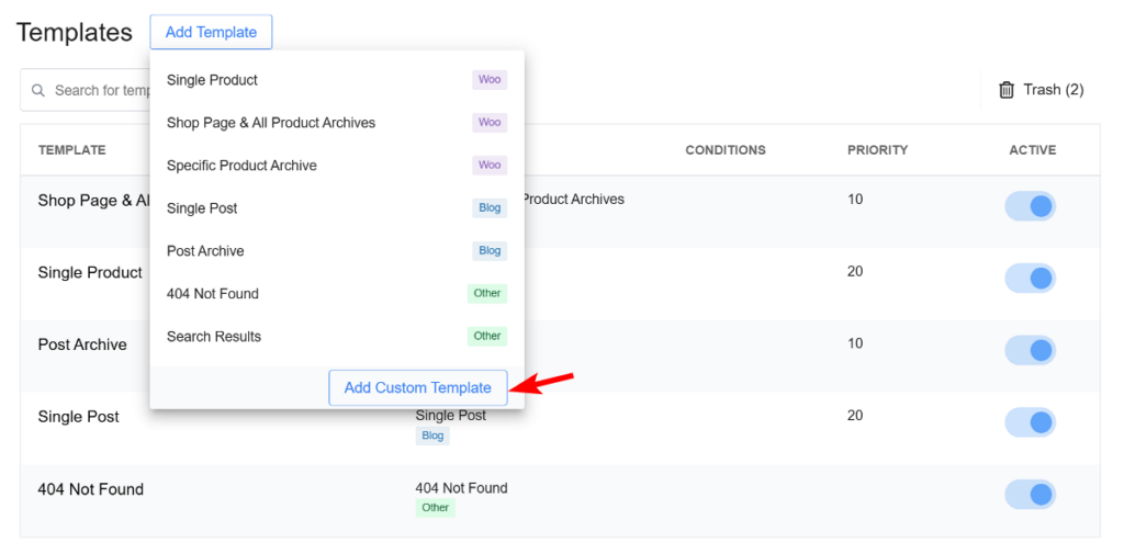create custom template for flexible content field
