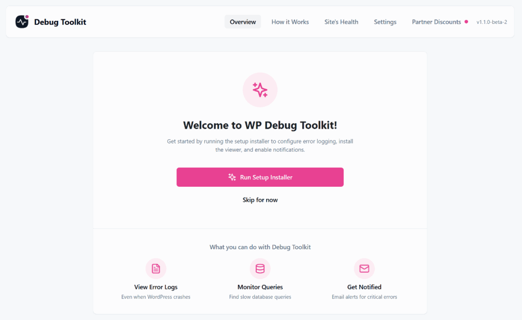 WP Debug Toolkit installer