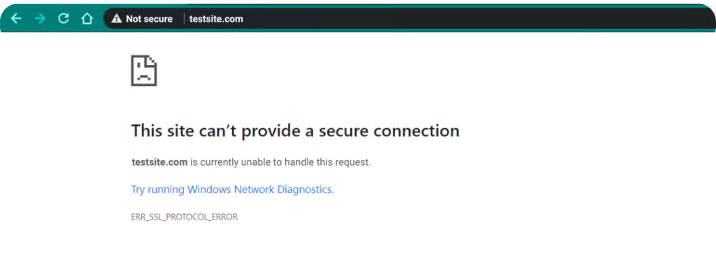 "This site can't provide a secure connection" WordPress Error