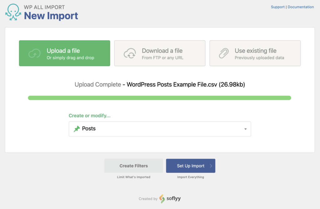 Import WordPress Posts Create A New Import
