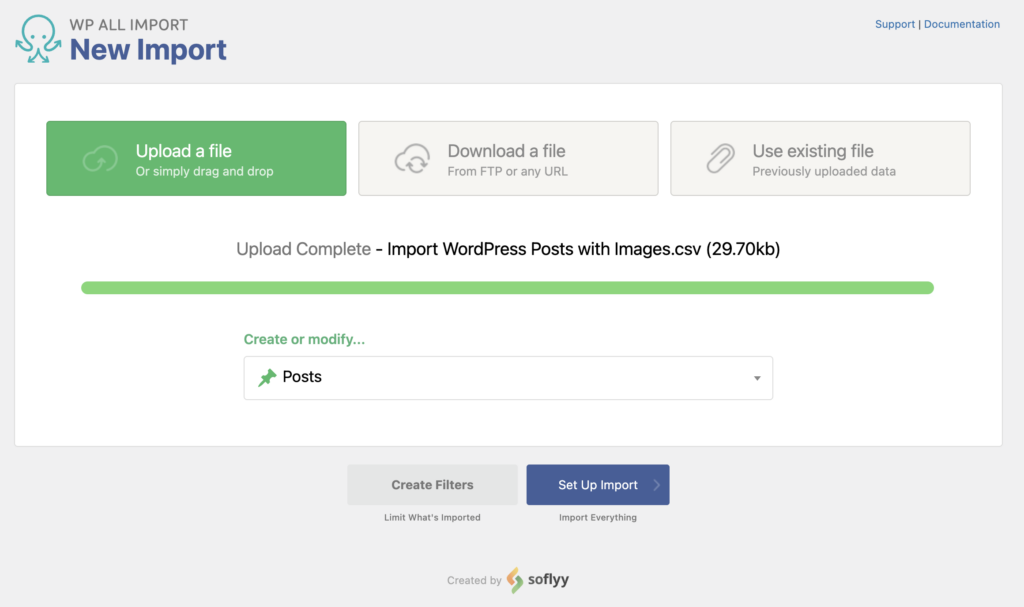 Import WordPress Posts with Images Create New Import