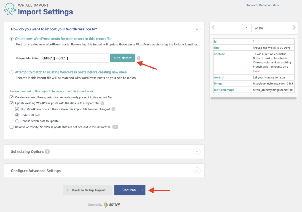 Import WordPress Posts with Images The Import Settings
