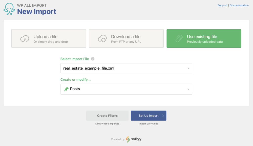Import WordPress Upload Import File