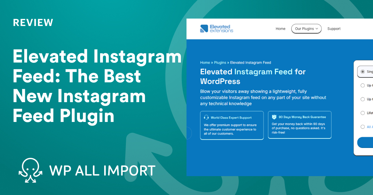 Elevated Instagram Feed plugin — grid and mosaic layout templates for WordPress