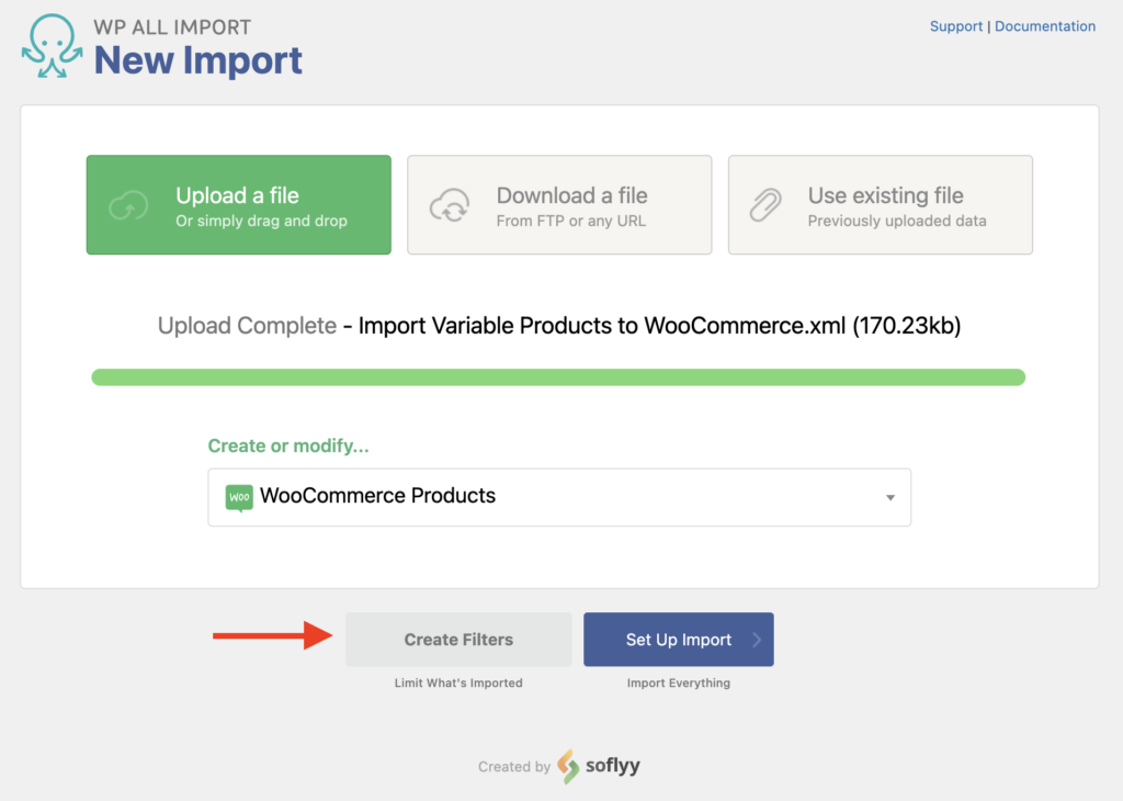 Import Variable Products Create New Import