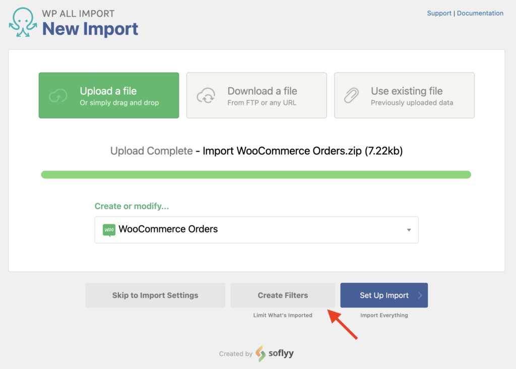 Import WooCommerce Orders Create New Import
