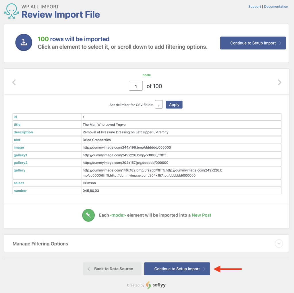 Import ACF Advanced Custom Fields Review Import File