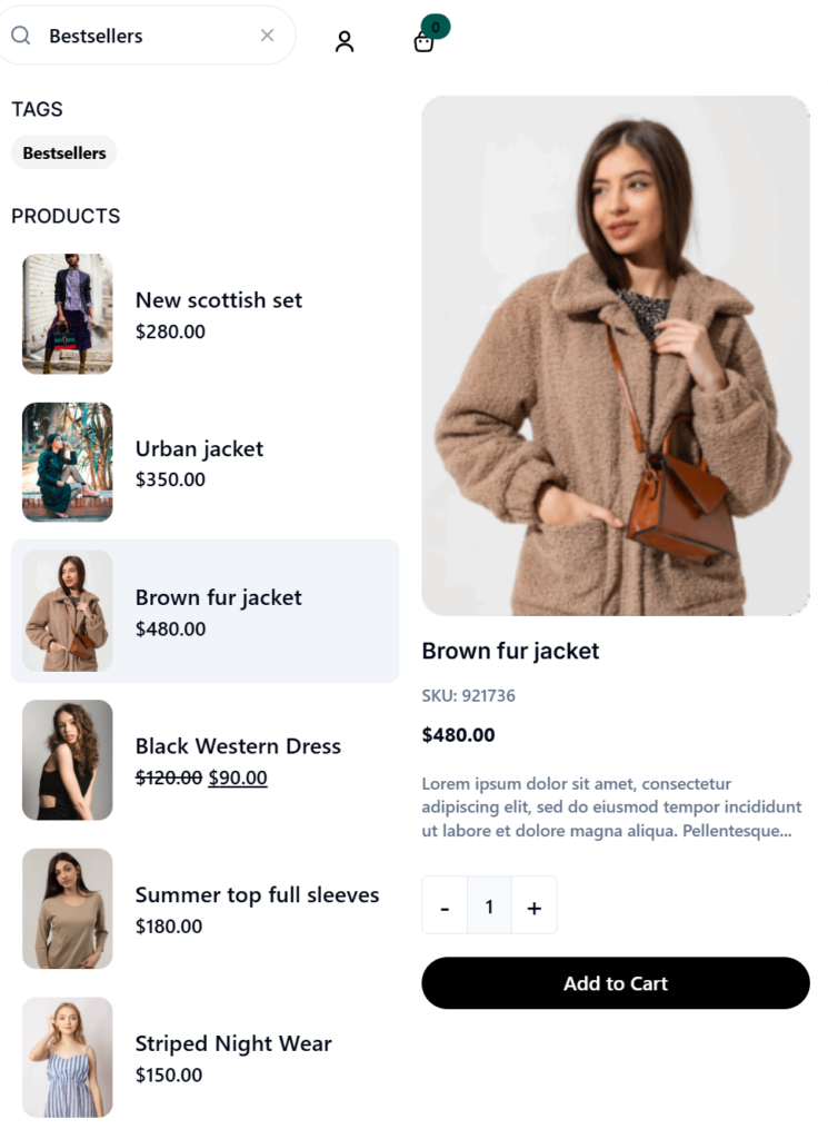 Elevated Product Search by Product Tags Preview