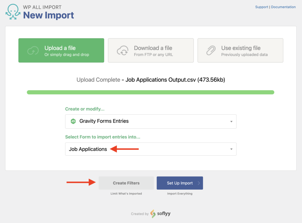 Import Gravity Forms Entries Create New Import