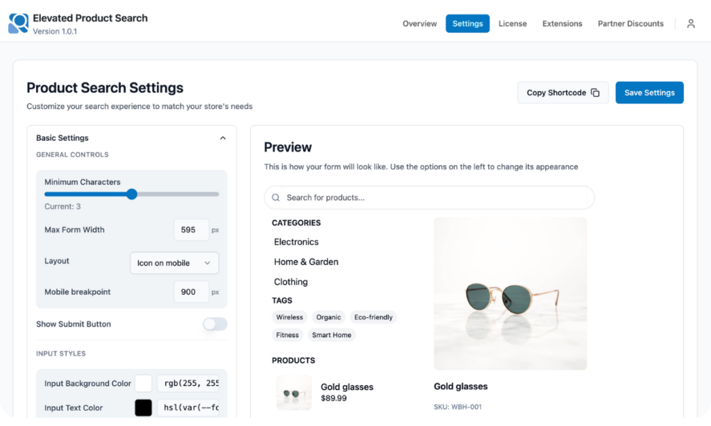 elevated-product-search-plugin-user-interface