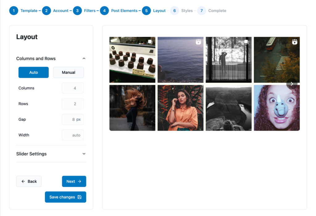 elevated-instagram-feed-layout-settings