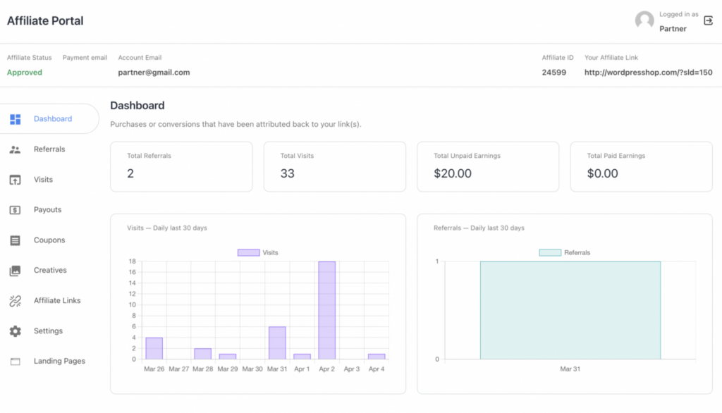 Solid Affiliate Affiliate Portal