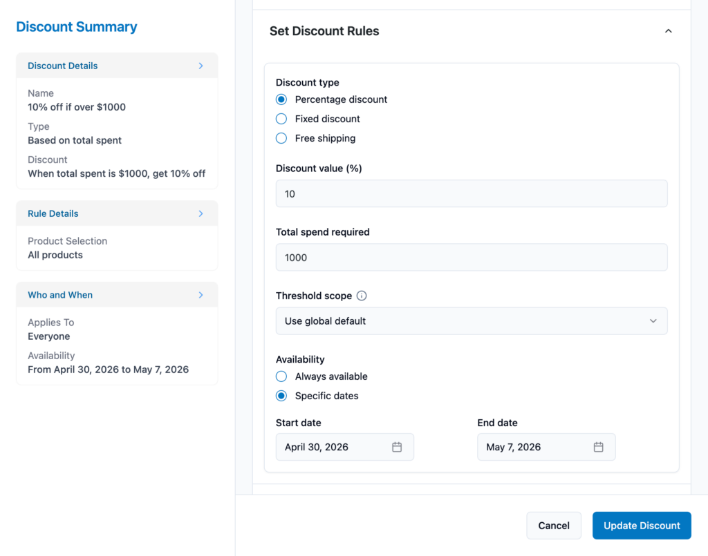 elevated-discount-rules-configuration