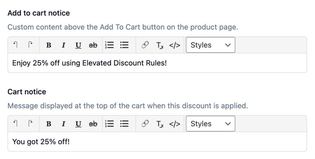 elevated-discount-rules-cart-notice-settings