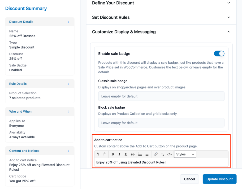 elevated-discount-rules-display-and-messaging-settings