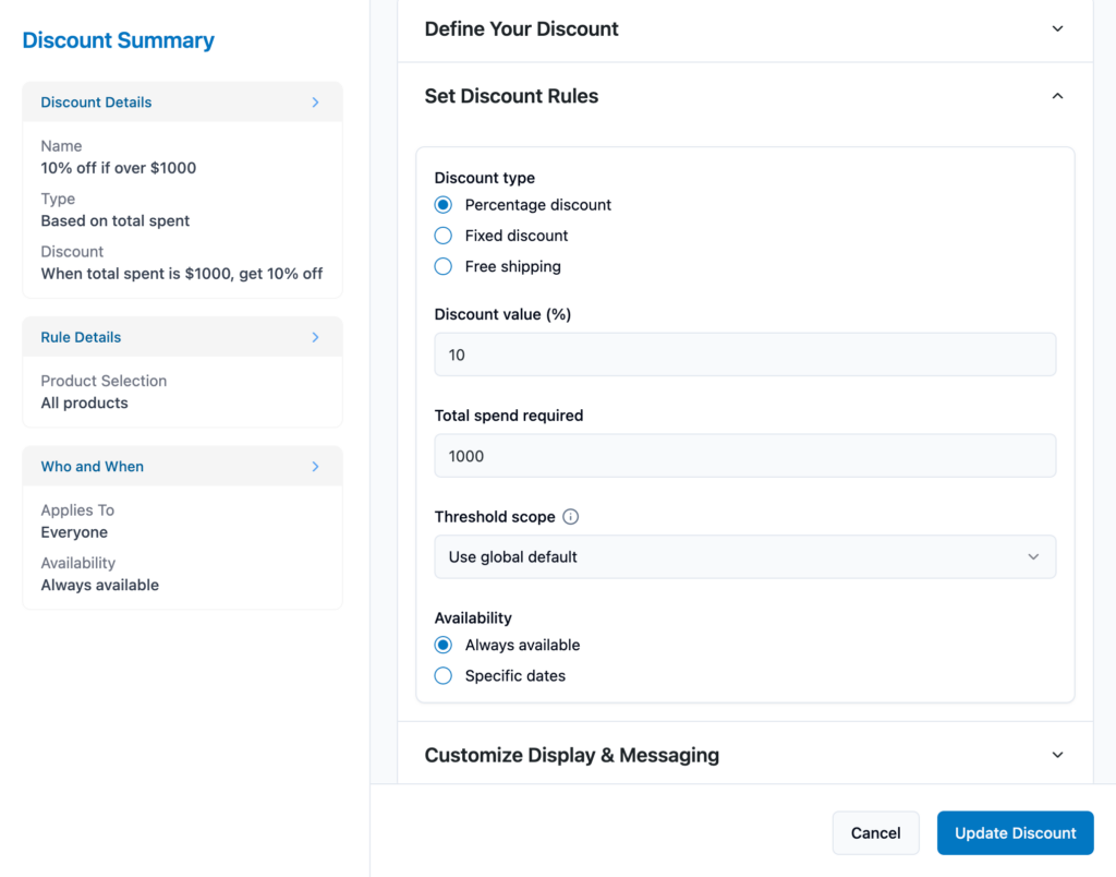 elevated-discount-rules-discount- configuration-settings