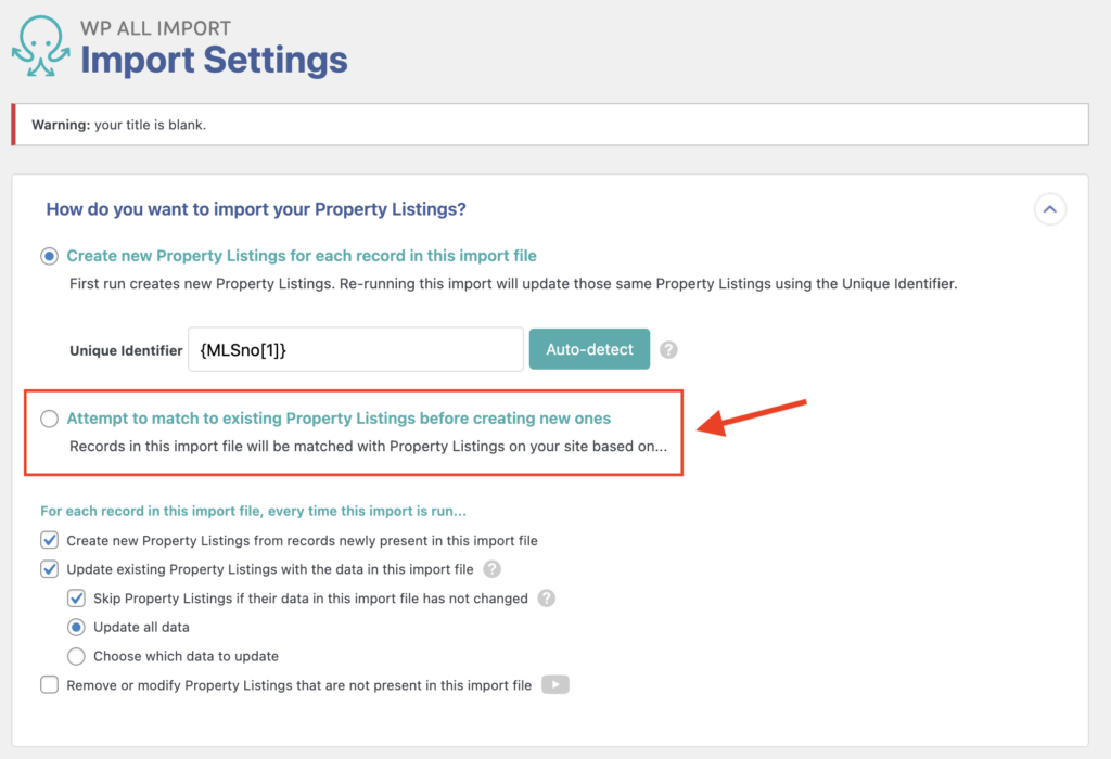 Attempt to Match Existing Manual Record Matching