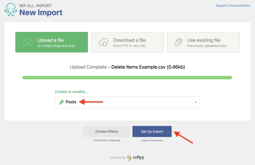 How to Delete Items Create New Import