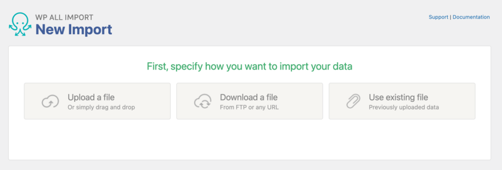 New Order import screen WP All Import