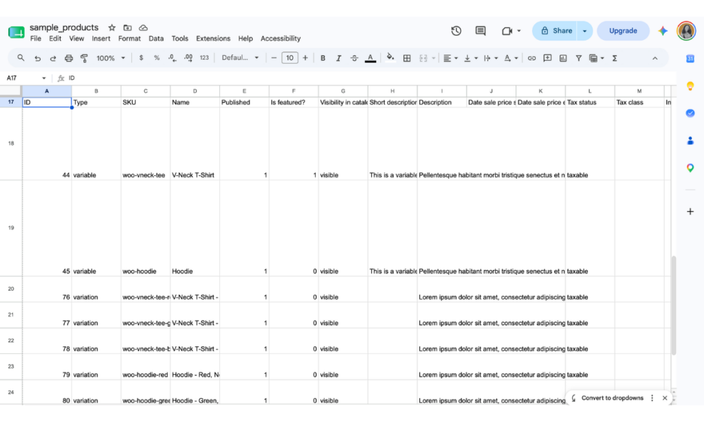 woocommerce-variable-products-sample-data