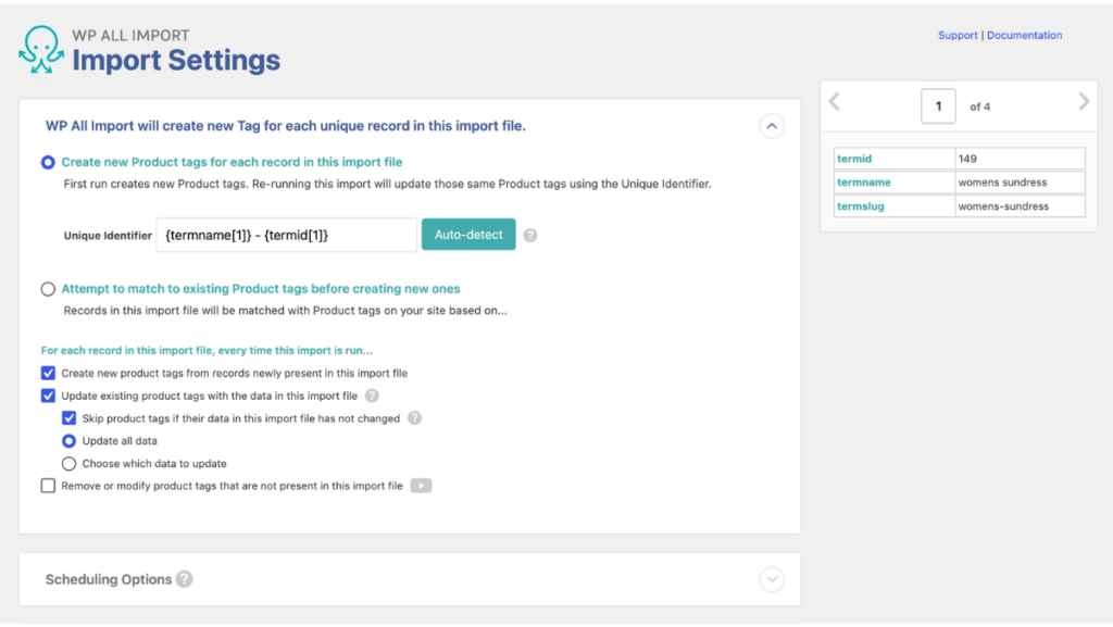 wp-all-import-woocommerce-product-tags-import-settings