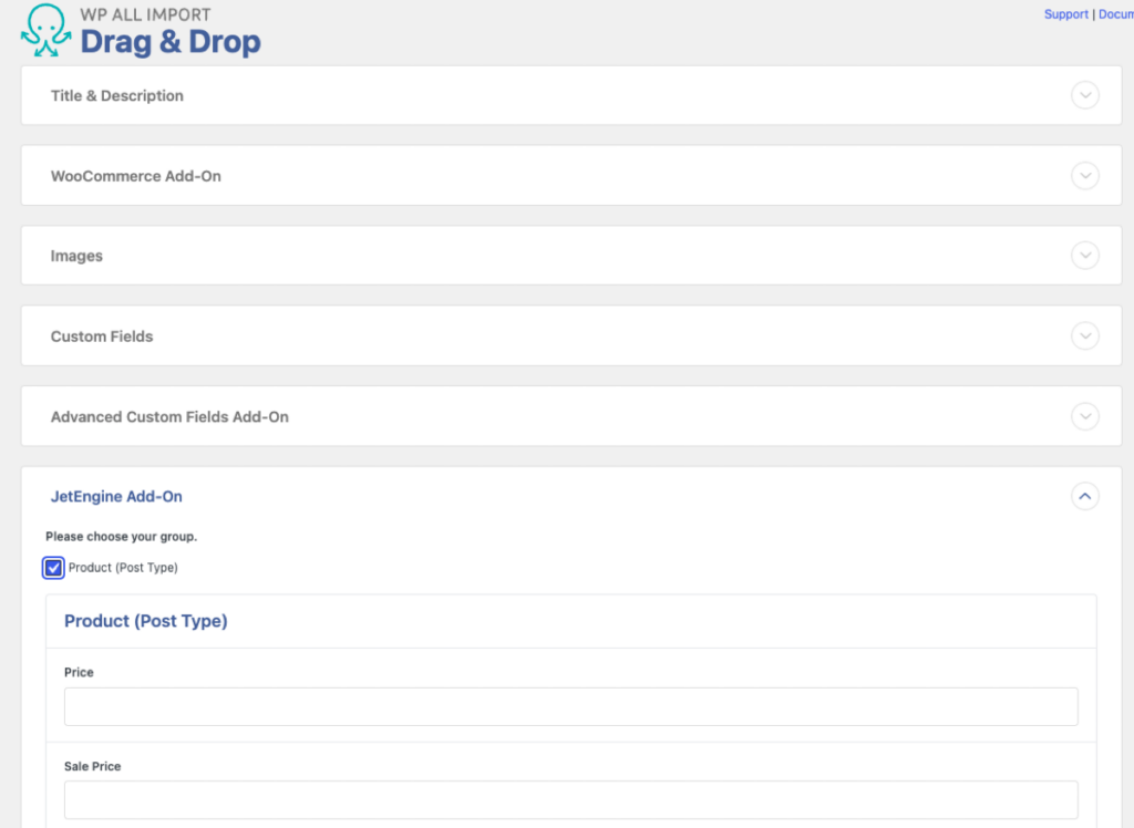 WP All Import custom field mapping