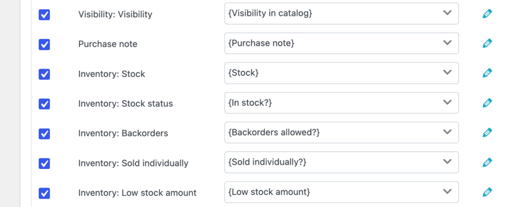 WebToffee product import column mapping using dropdown