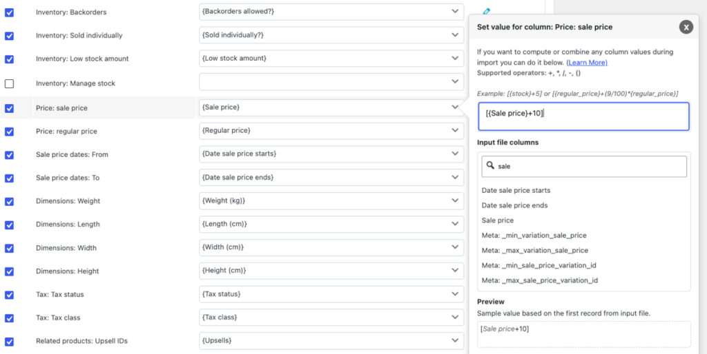 bulk update using expression WebToffee product import