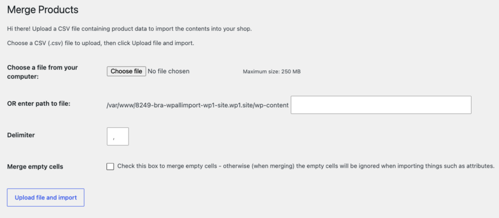 merge mode WooCommerce product import suite
