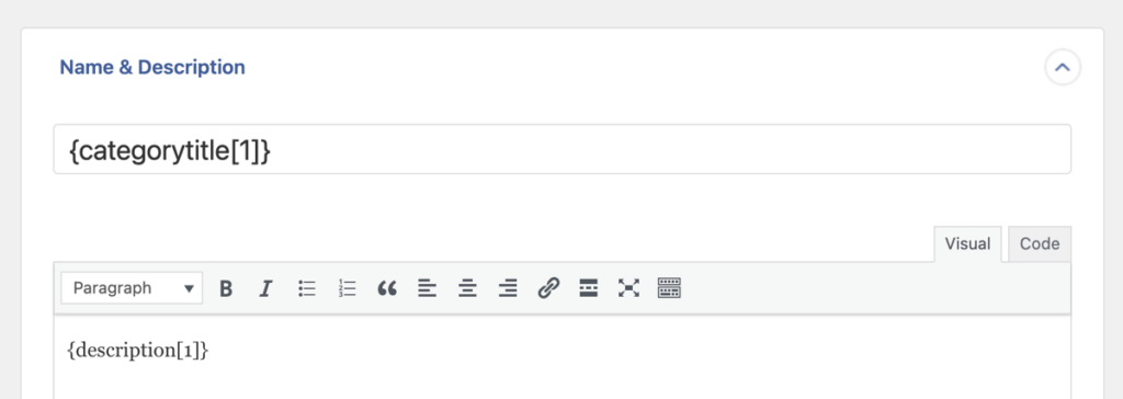 Category import template editor