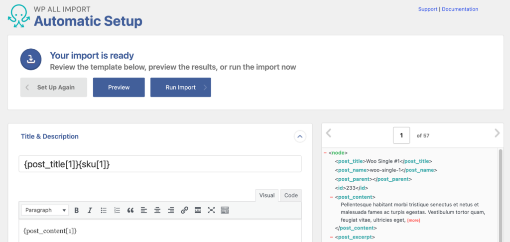 manual editor in WP All Import